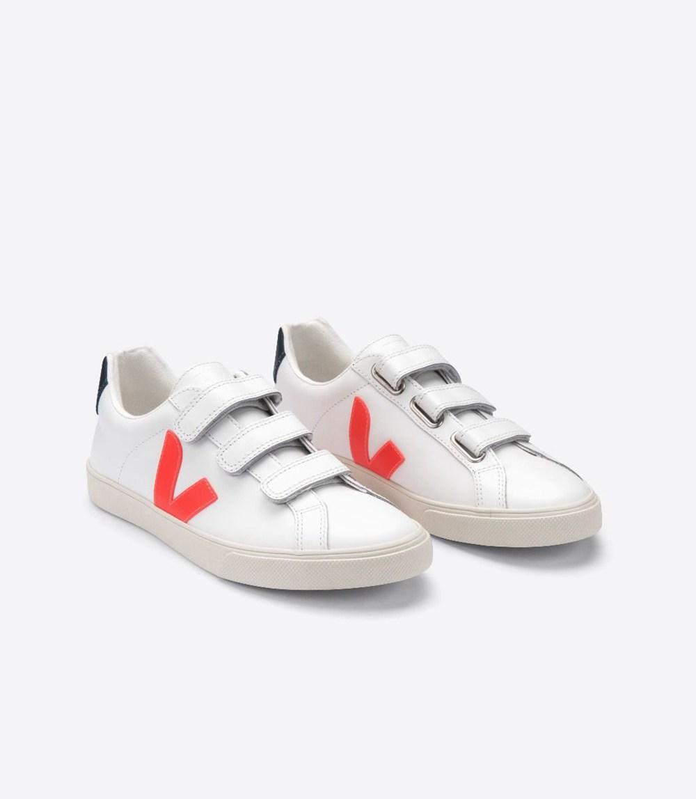 Veja Sneakers Barbati - 3-Lock Piele - Albi/Portocalii - 8697405-OC